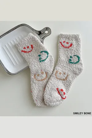 Colorful Smiley | Plush Socks