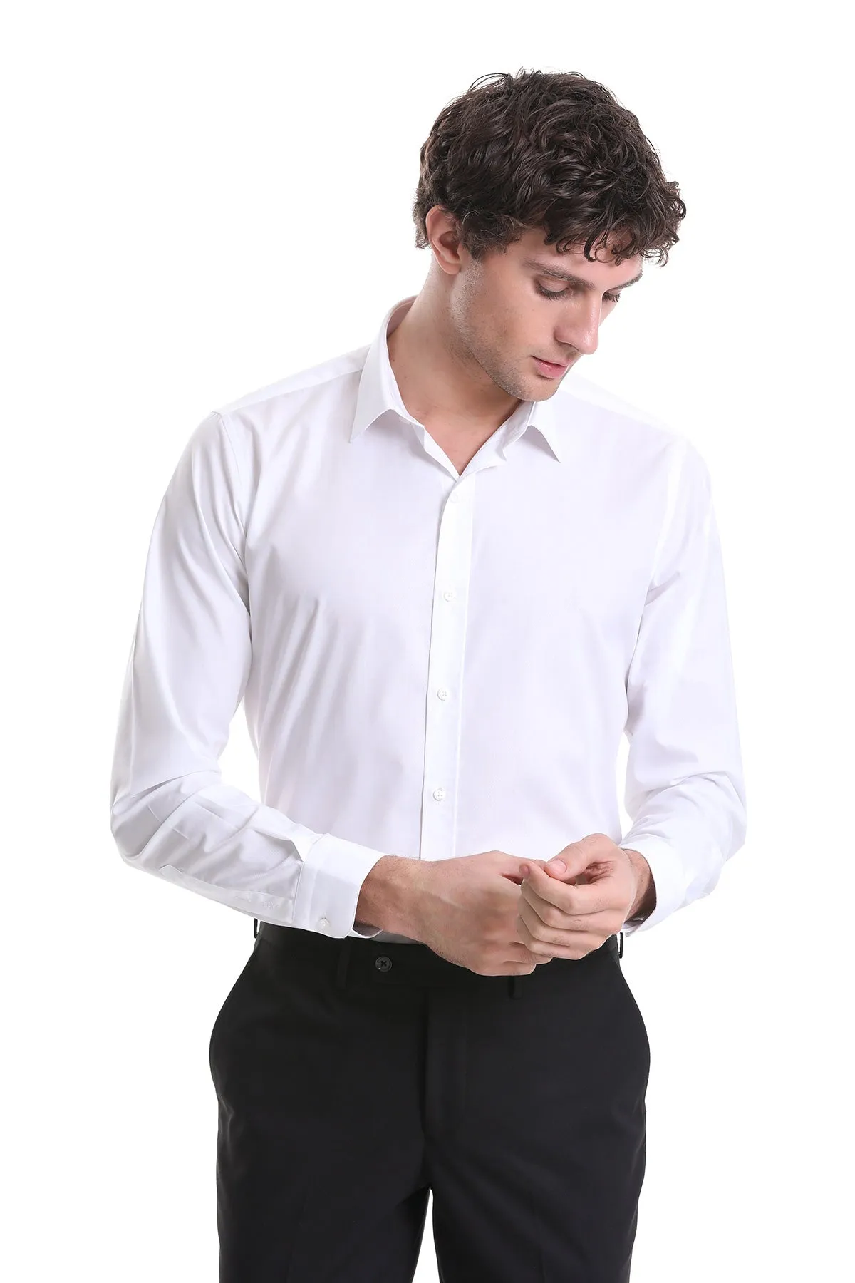 Comfort Fit Cotton White Casual Shirt