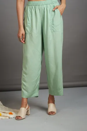 comfort fit pants - tea green modal