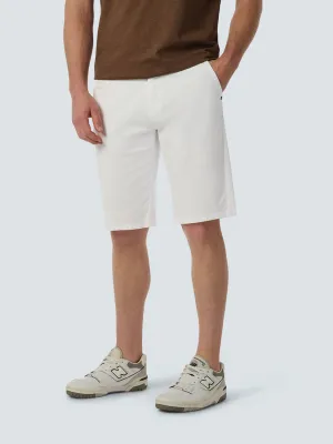 Comfortable Cotton Blend Short with Stretch and Zipper Closure | White