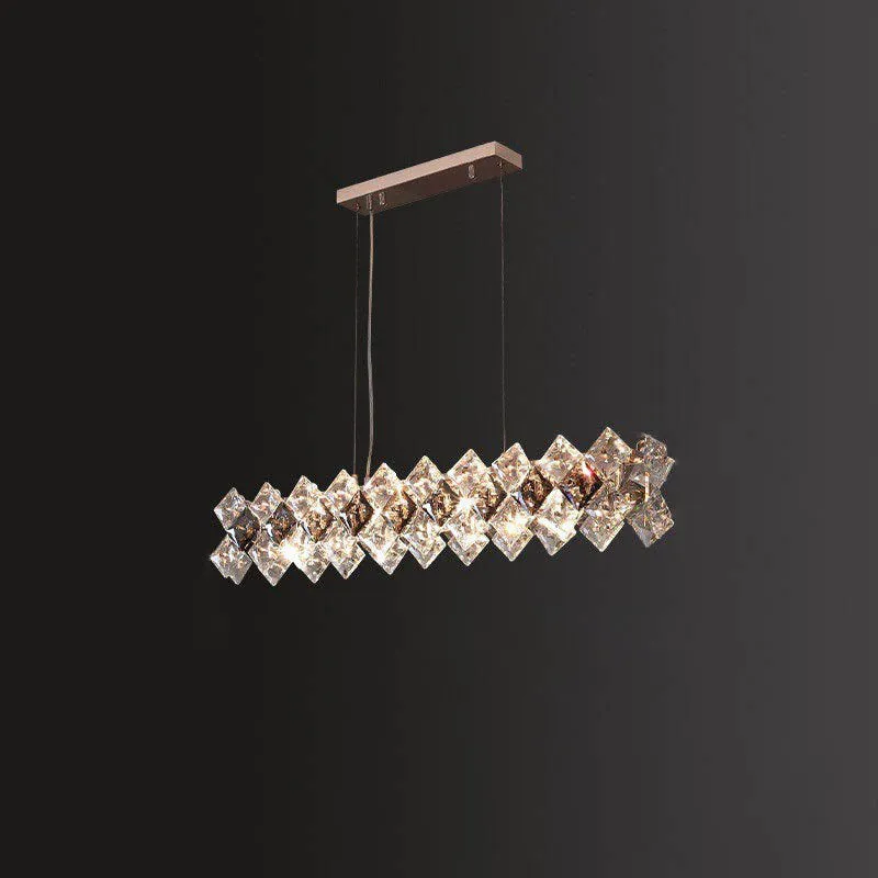 Contemporary Luxury Crystal Diamond Circle Plated Hardware 5/6/7/8/10/14 Light Chandelier For Living Room