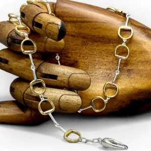 Continuous Snaffle Necklace - Large, Sterling Silver & 18 Carat Gold