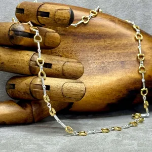 Continuous Snaffle Necklace Sterling Silver And 18 Carat Gold.