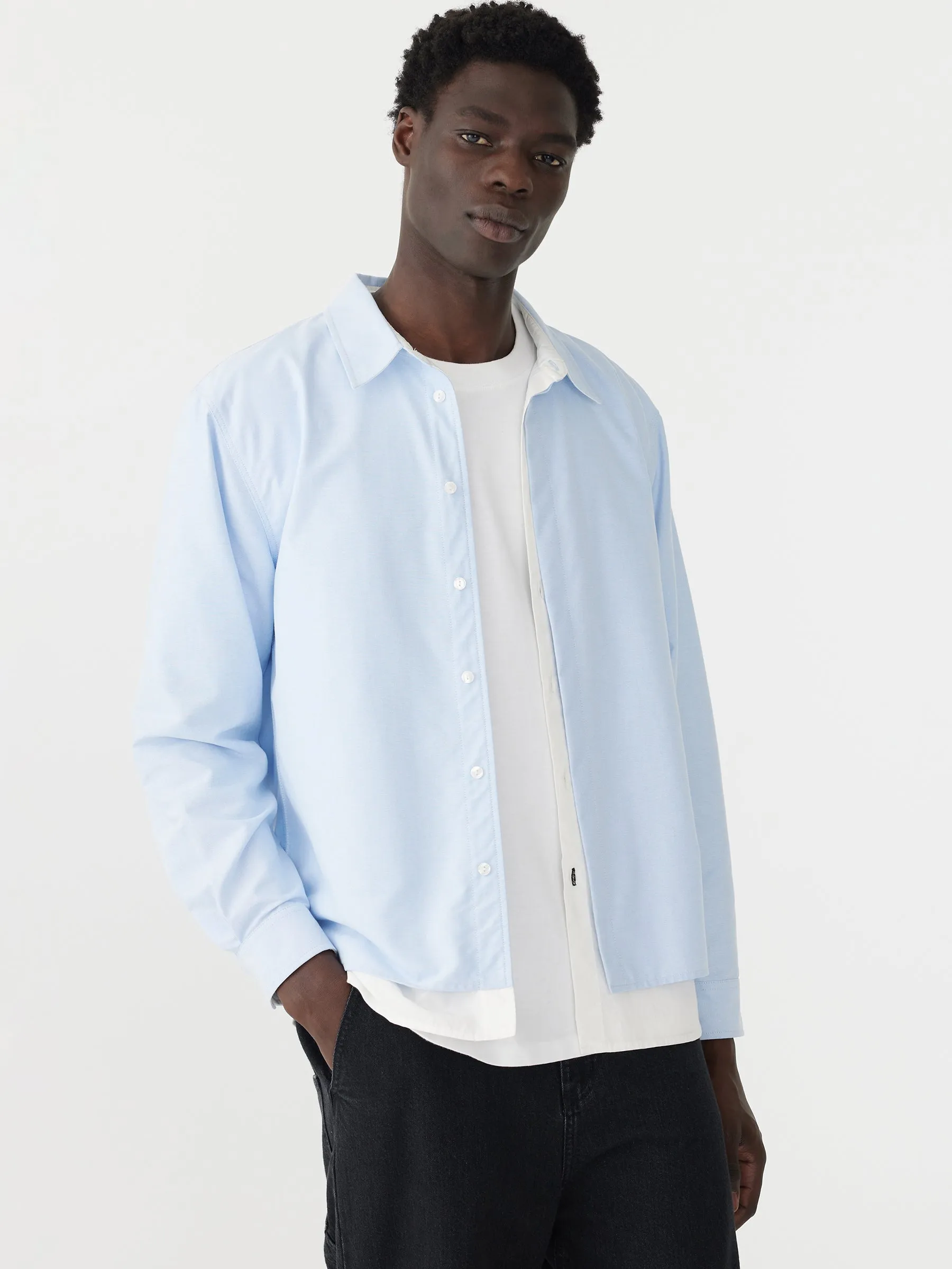 contrast cotton layered shirt
