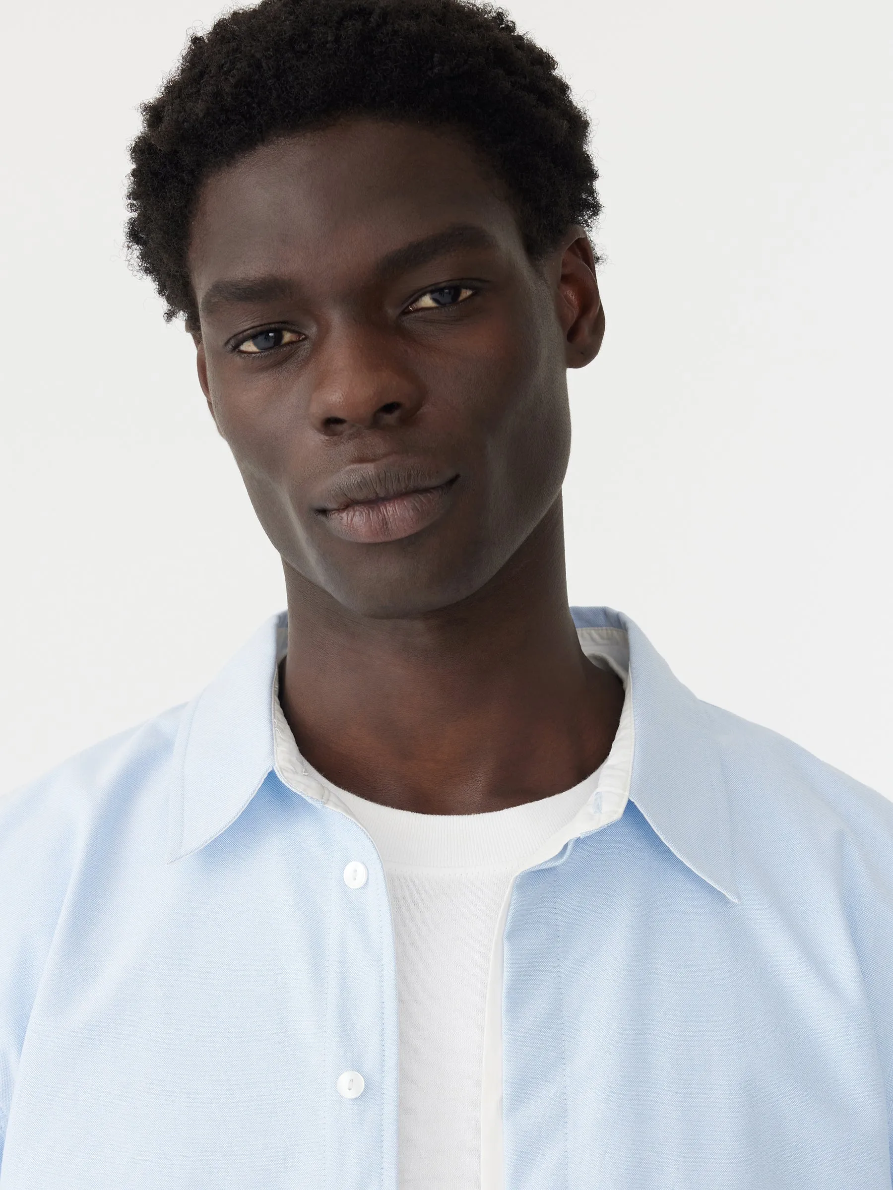 contrast cotton layered shirt