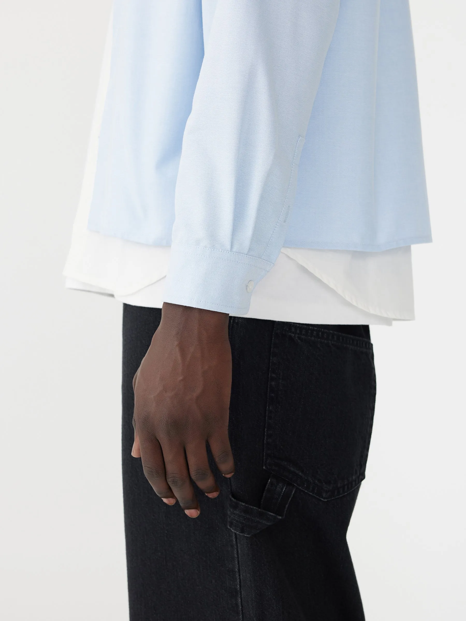 contrast cotton layered shirt