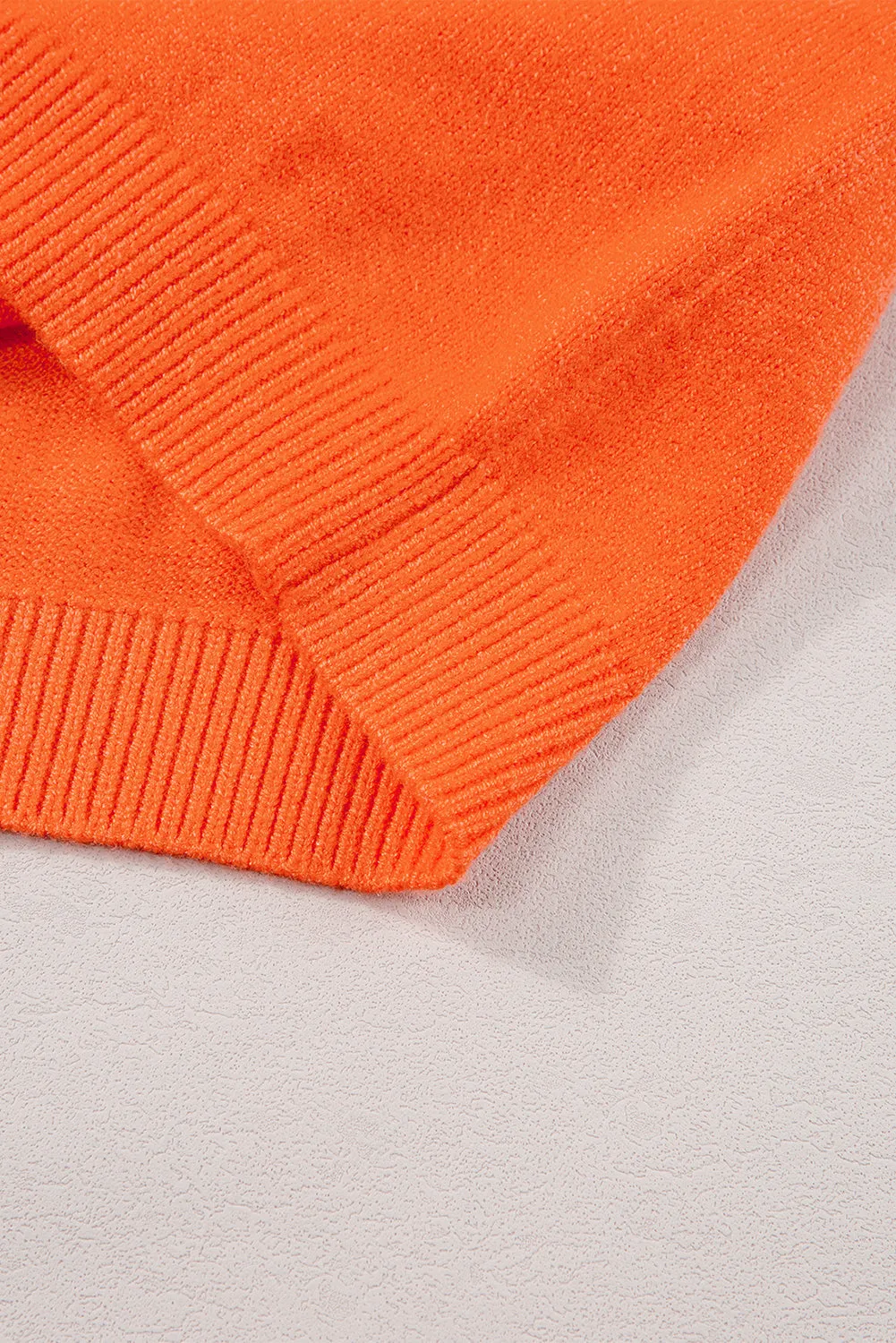 Contrast Flutter Sleeves Knitted Sweater T Shirt