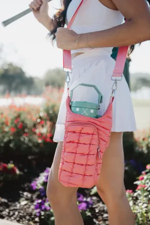 Coral Quilted Water Bottle Wholesale Sling Bag