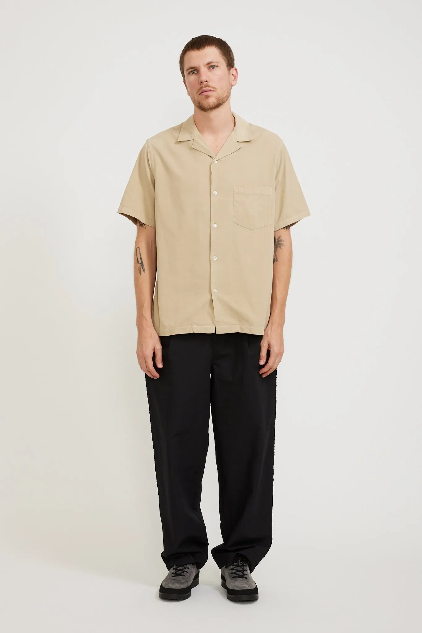 Cord Camp Collar Shirt Cream