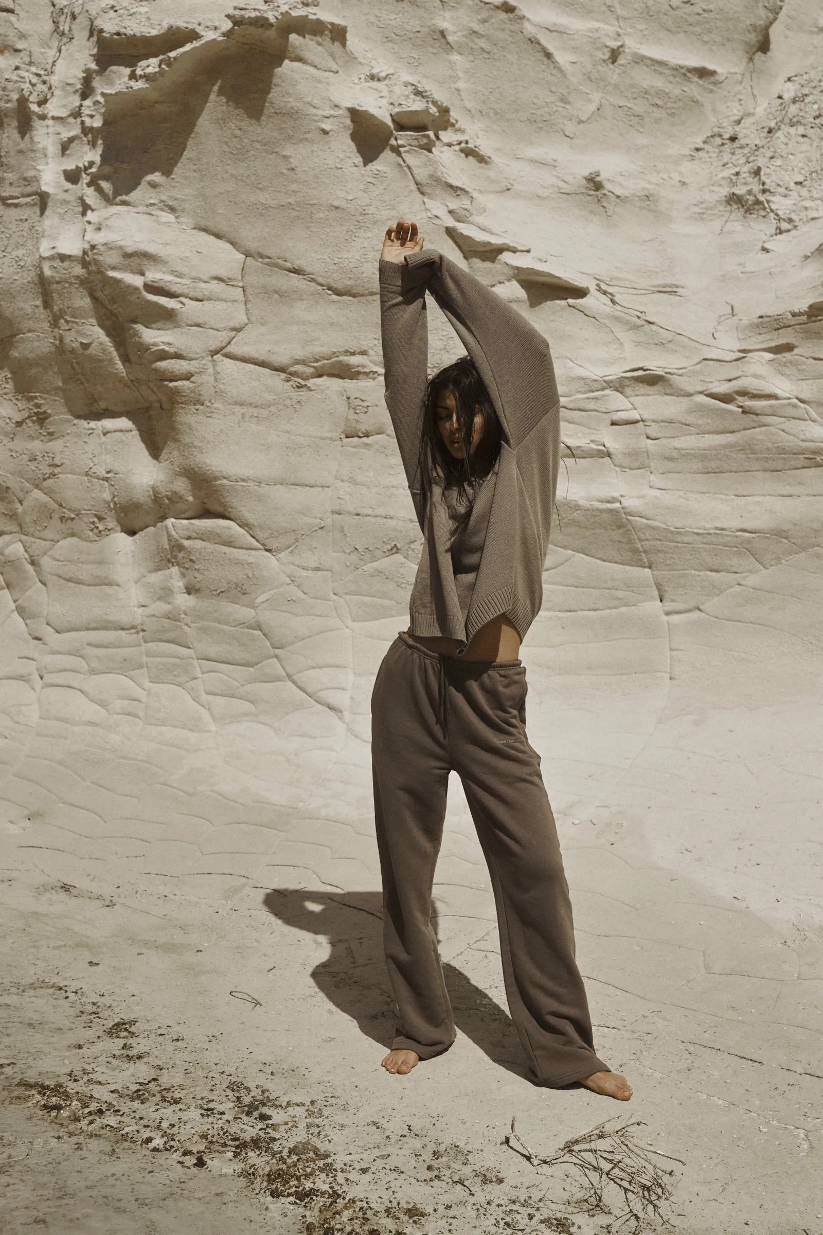 Core Wide Leg Sweatpants in Tobacco