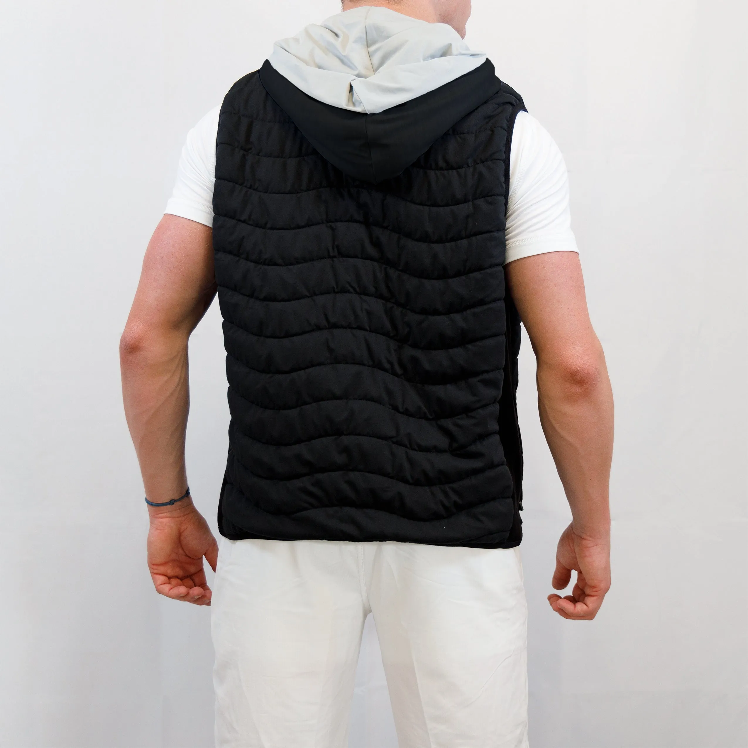 Corlys Hooded Vest MSU - Black/Grey Heather