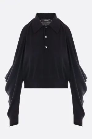 cotton and silk blend pullover with cut-out details