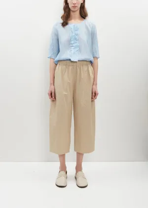 Cotton Gabardine Wide Pullon Pants