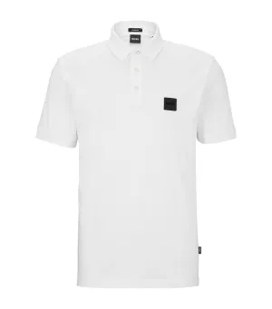 Cotton-Jersey Polo Shirt with Logo Badge White