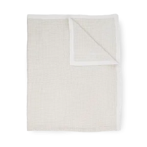 Cotton Muslin Quilted Throw - Tan Gingham