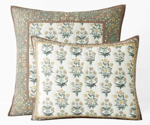 Cotton Quilted Sham - Mughal Rose