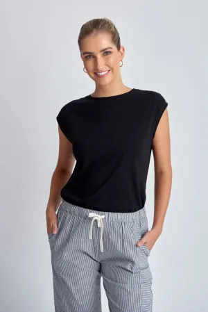 Cotton Sleeveless Tee Black