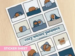 Cozy Winter Potatoes Sticker Sheet