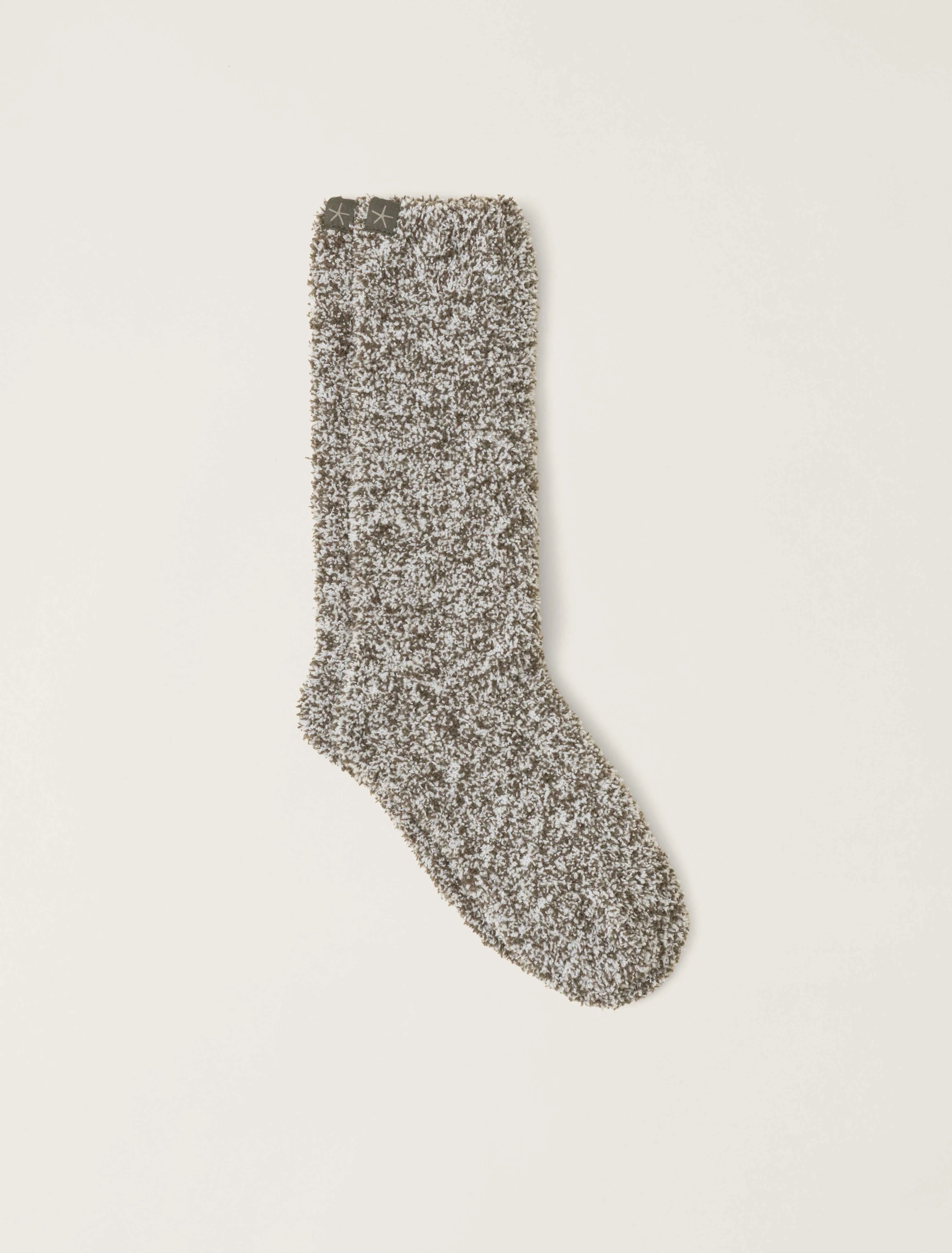 CozyChic® Heathered Socks - Olive Branch/White