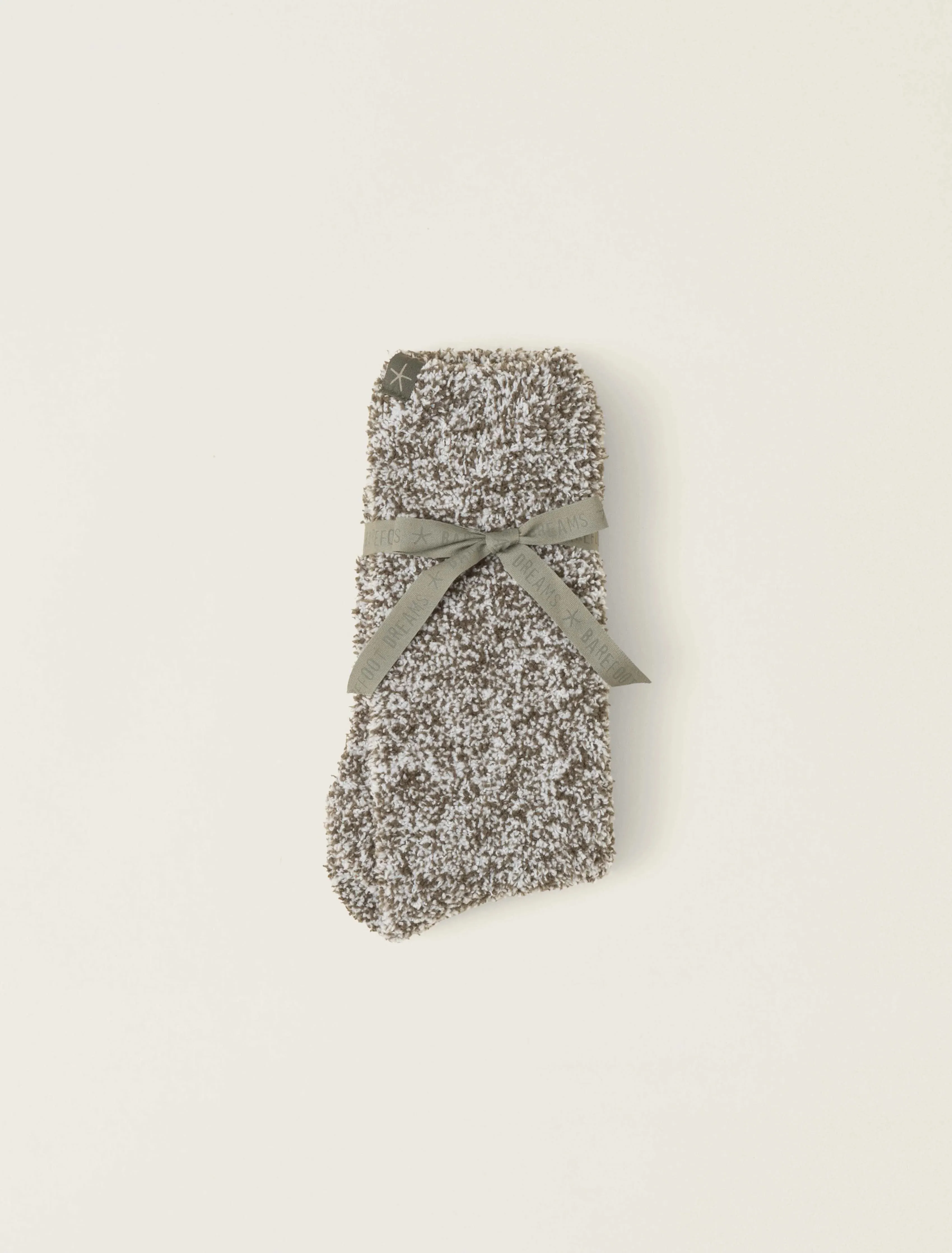 CozyChic® Heathered Socks - Olive Branch/White