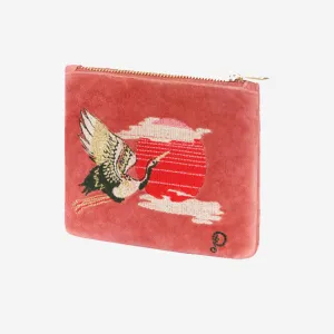 CRANE AT SUNRISE ZIP POUCH