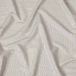 Cream & Light Blue Mini Checkered 100% Cotton Shirting Fabric, 150 cm Width, Made in Italy-D20502
