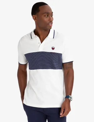CREST TEXTURE STRIPED POLO SHIRT