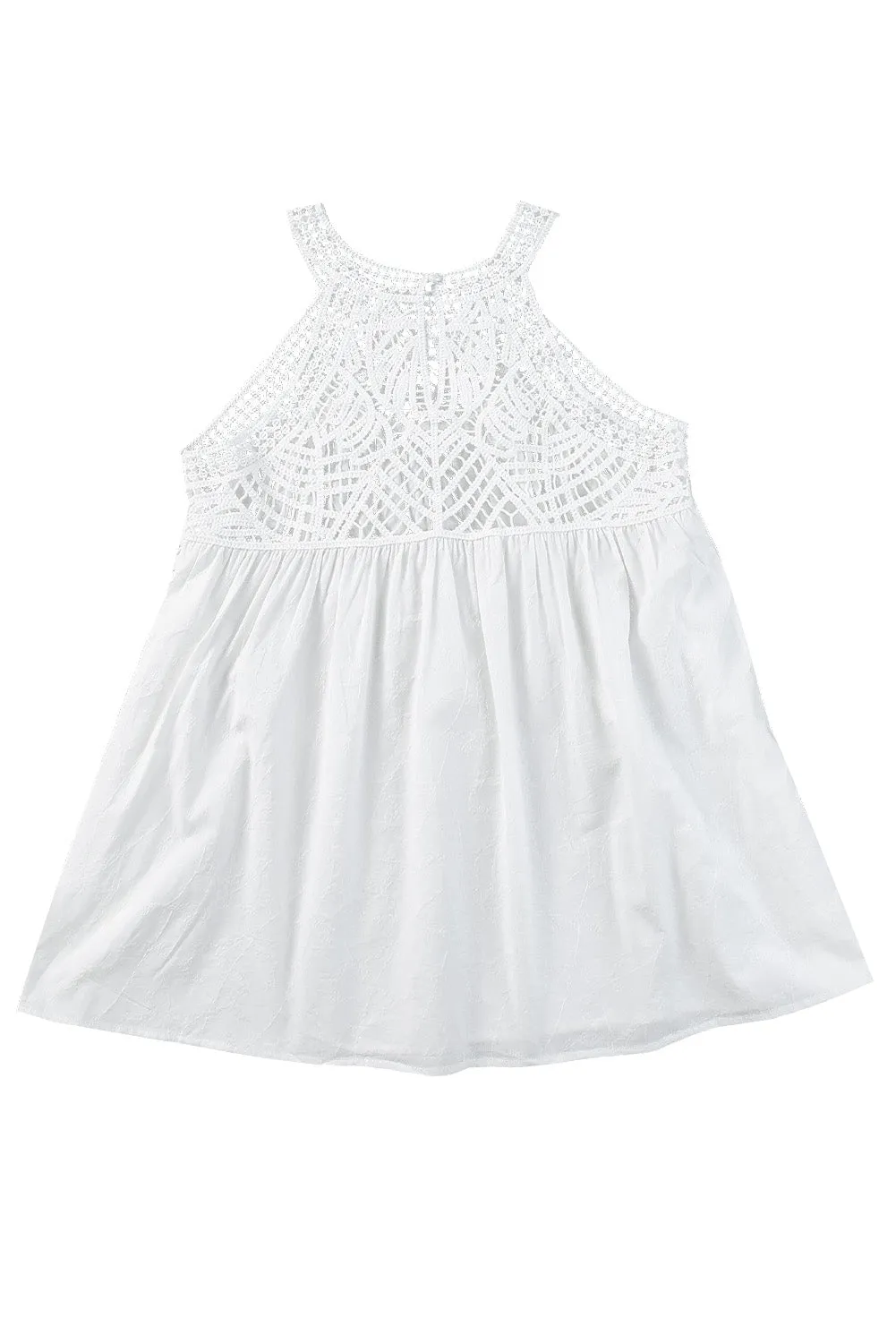 Crochet Lace Sleeveless Babydoll Top