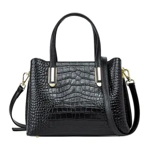 CrocoLuxe Chic Leather Crocodile Pattern Shoulderbag