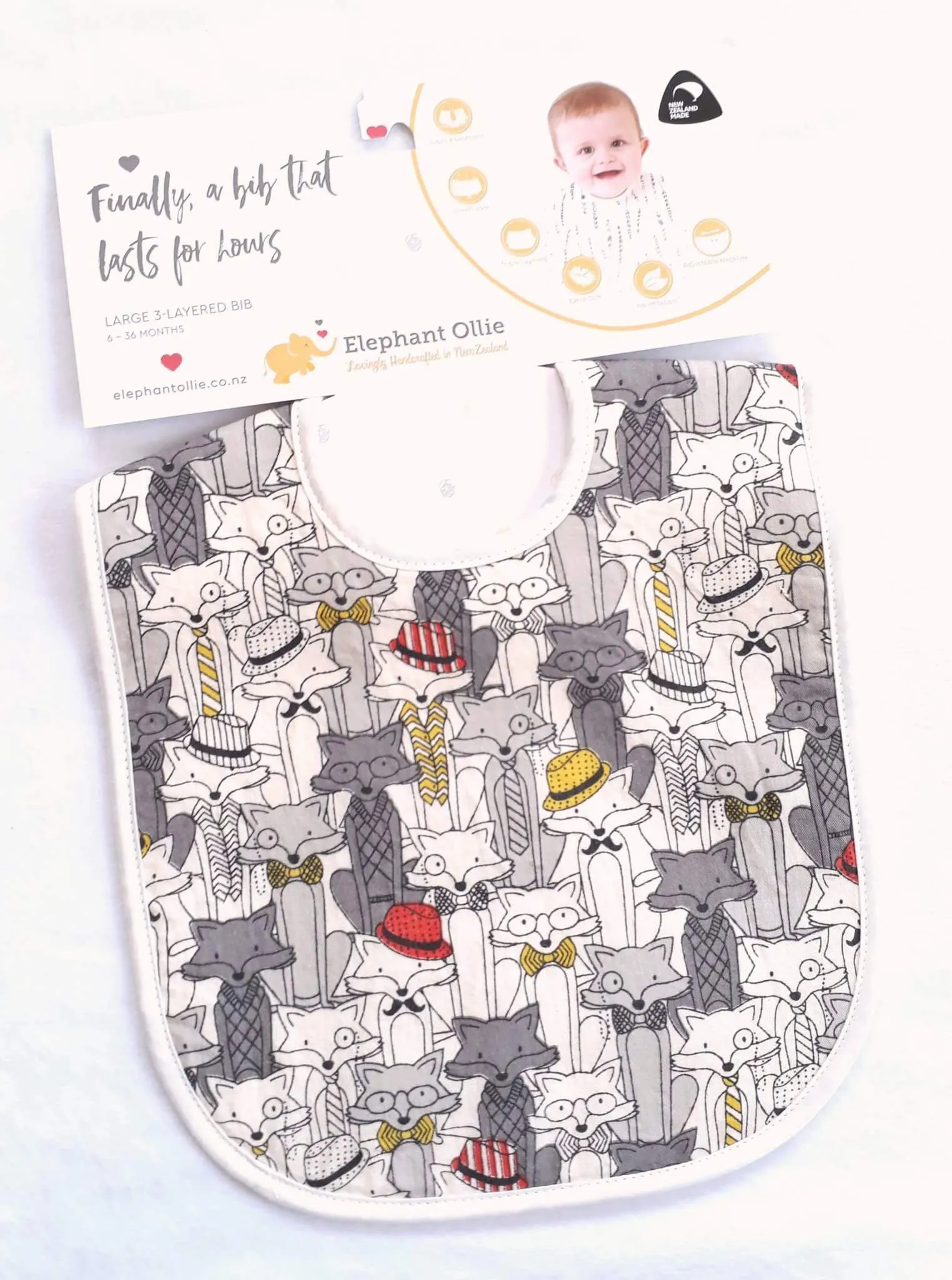 Crowded Foxes Bib