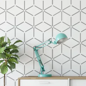 Cube Outlines Pattern Stencil