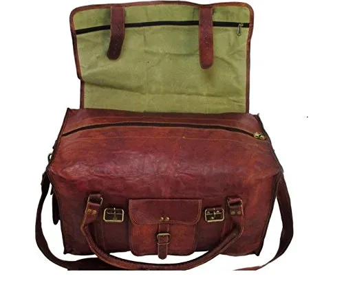 Cuero 21" Women's Retro Style Carry on Luggage Flap Duffel Leather Duffel Bag