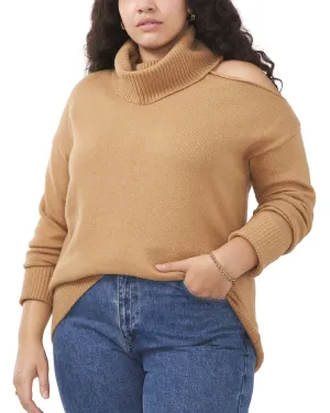 CUT OUT SHLDR TURTLENK SMOG YARN SWEATER | WILD OAK