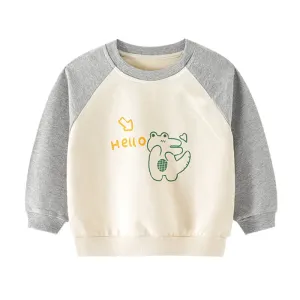 Cute Double Tone Casual Cartoon Pattern Sweatshirts