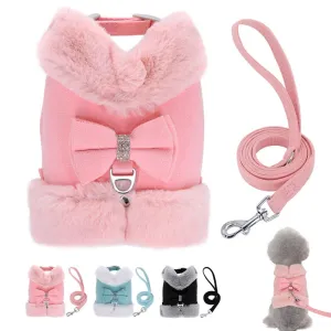 Cute Warm Winter Pet Harness Vest Set