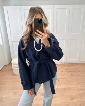 Dani Short Trench Coat Navy