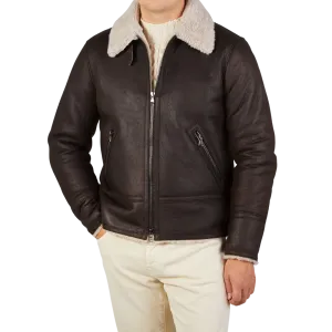 Dark Brown Leather Alim Flight Jacket