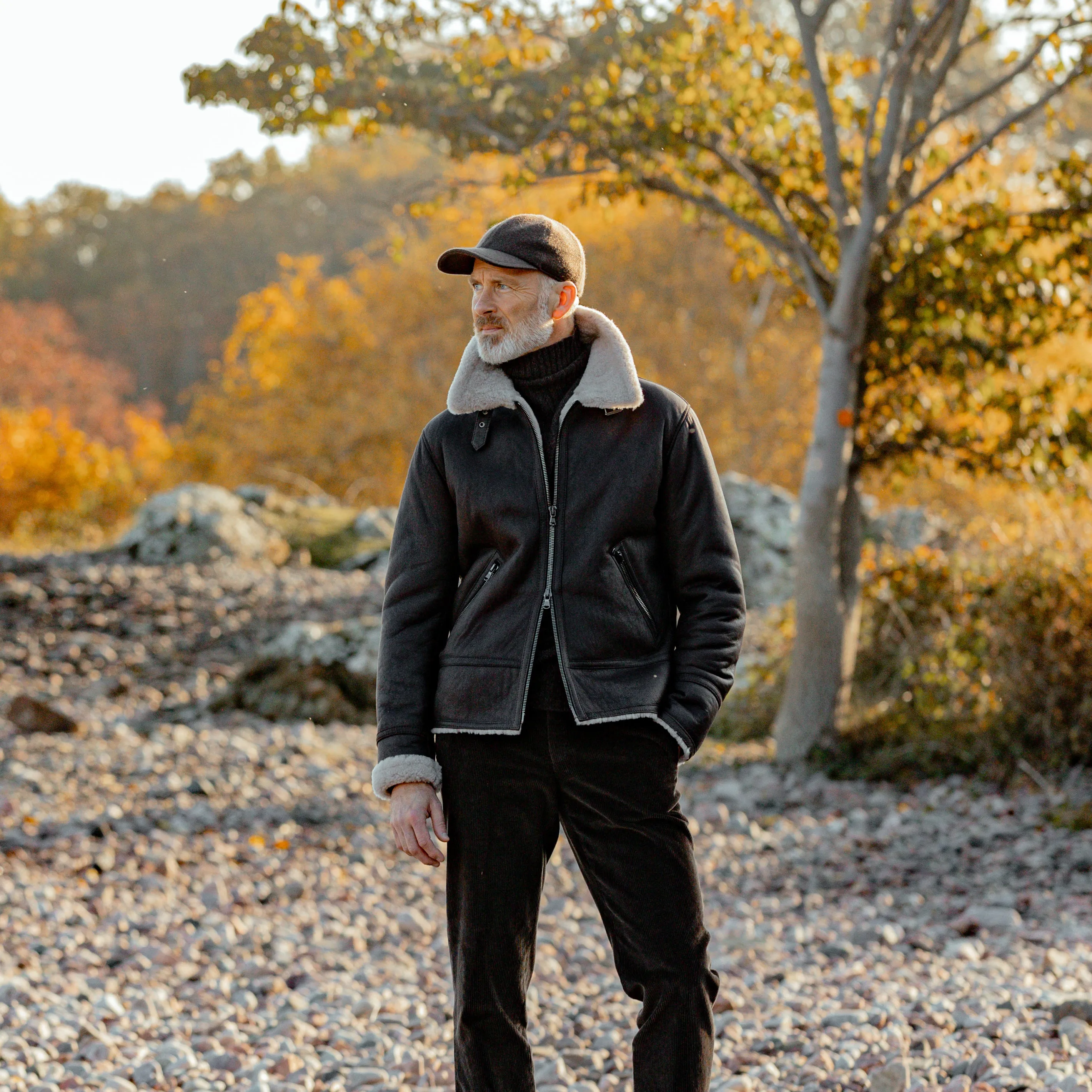Dark Brown Leather Alim Flight Jacket