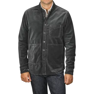 Dark Grey Cotton Velvet Overshirt