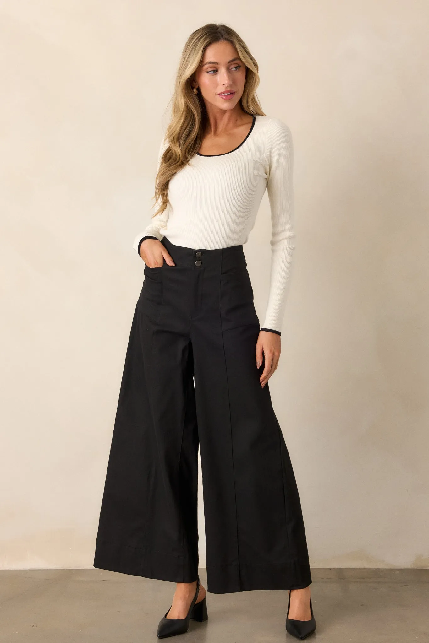 Daylight Glimmer Black Wide Leg Pants