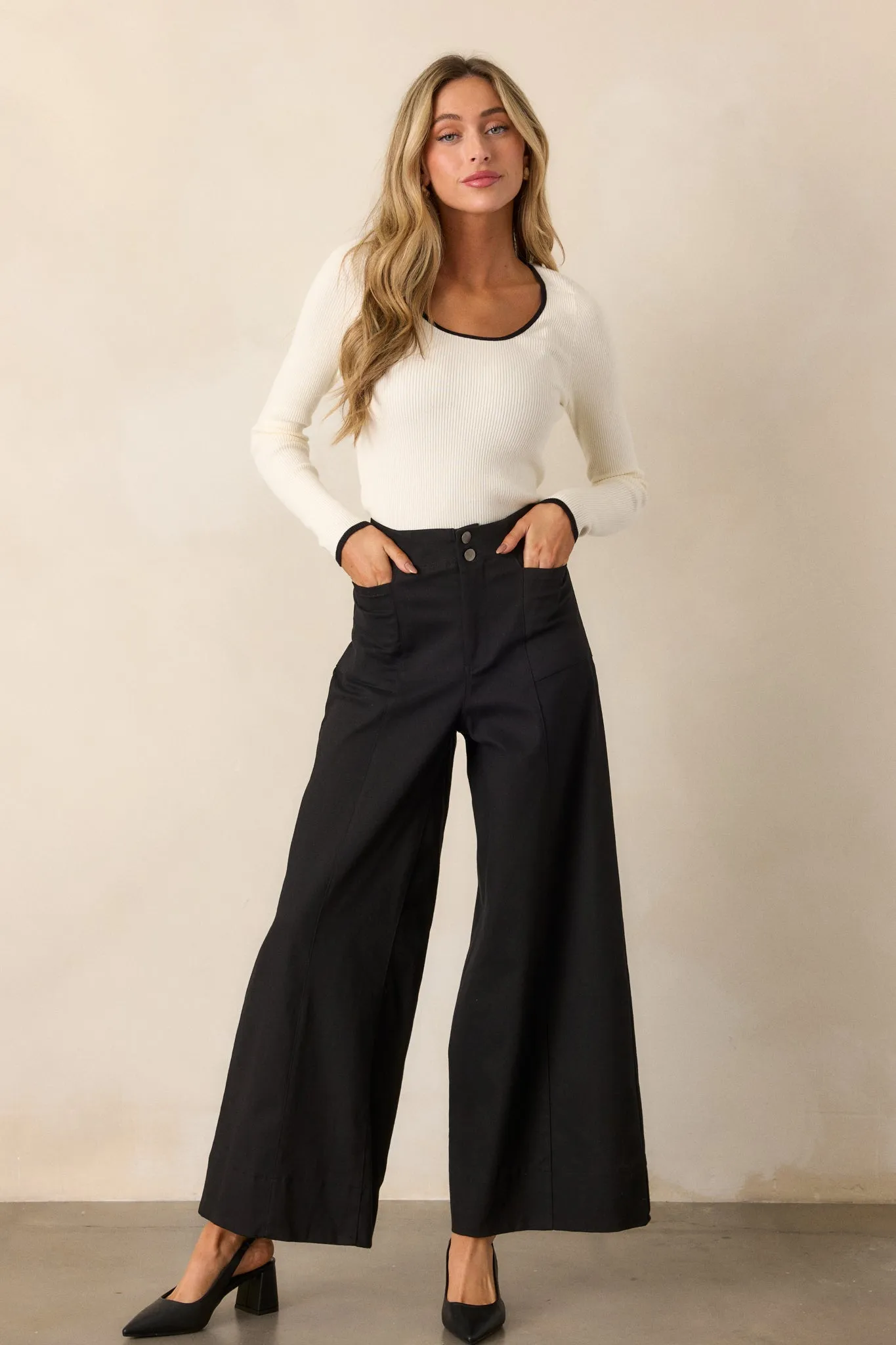 Daylight Glimmer Black Wide Leg Pants
