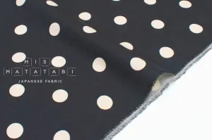 DEADSTOCK Polka Dots Brushed Cotton - black, cream