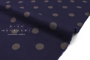 DEADSTOCK Polka Dots Brushed Cotton - navy blue