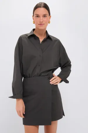 Deep Olive La Reina Mini Shirt Dress