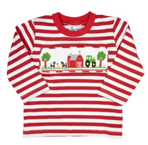 Delaney Boys Striped Farm Smocked Shirt