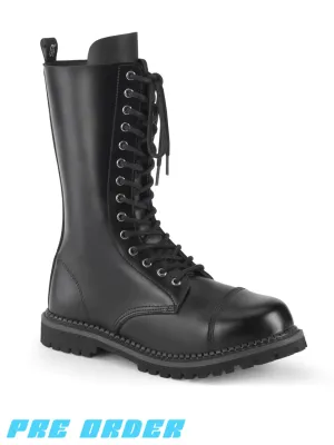 DEMONIA RIOT-14 - BLACK LEATHER ✰ PRE ORDER ✰
