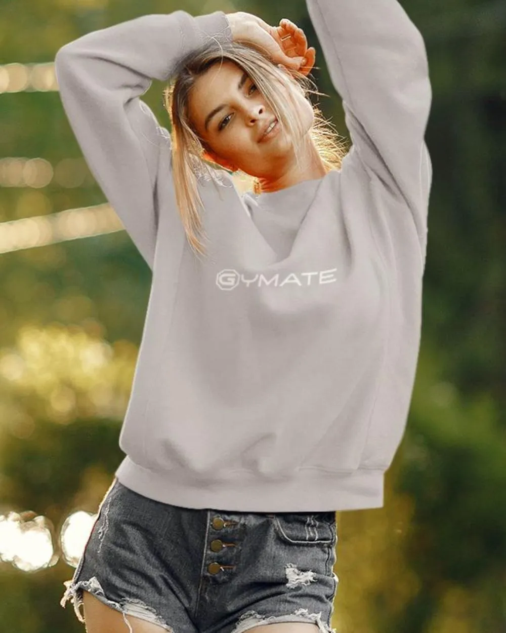Designer Womens Sweatshirts Gymate Logo ctr/large