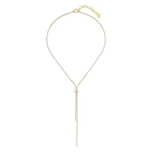 Diamond Baguette Initial Y Thread Necklace