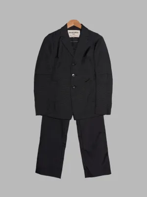 Dirk Bikkembergs Hommes Pour La Femme 1990s black ballistic nylon trouser suit