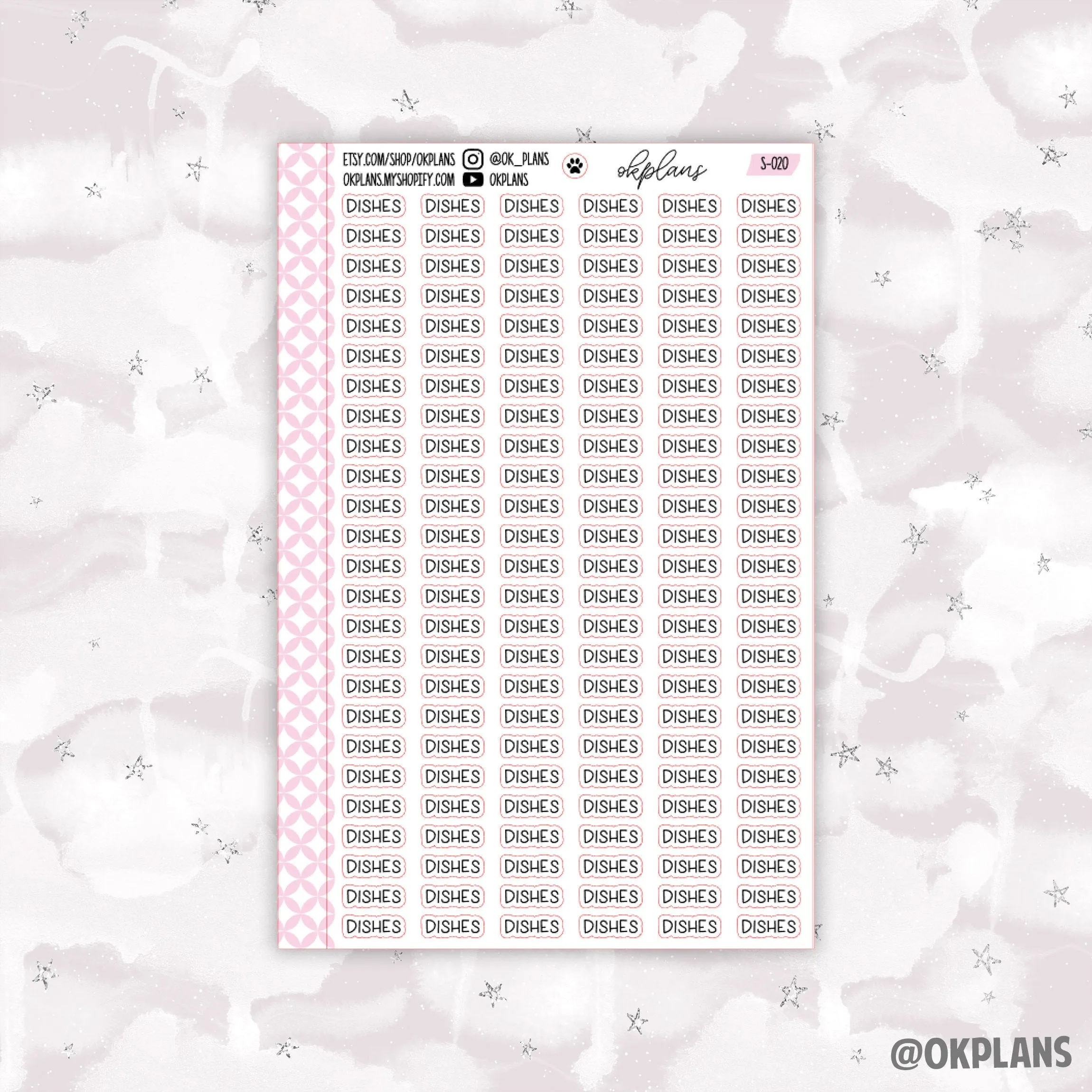 Dishes // Black Font // Functional Scripts // S-020